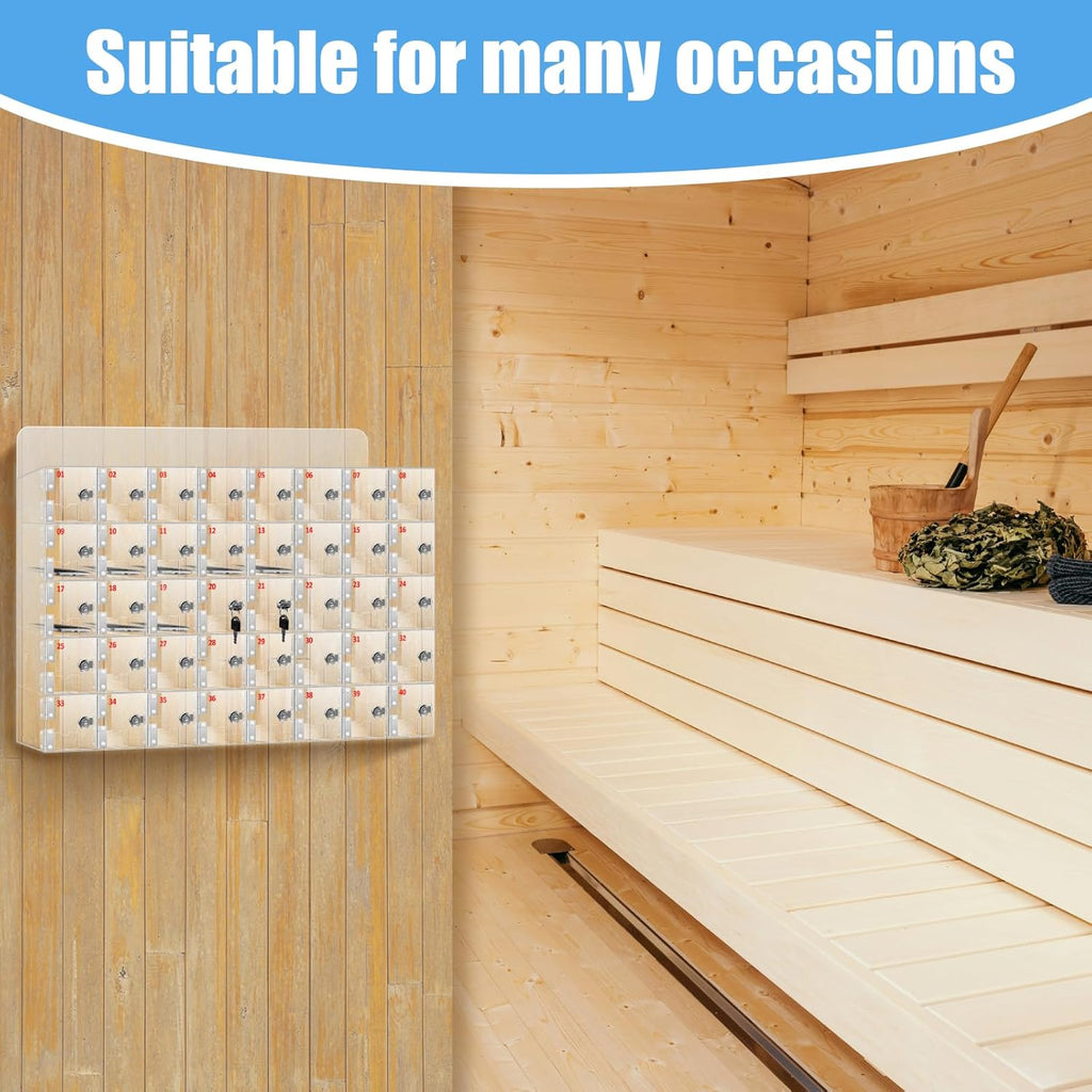 Cell Phone Storage Locker 40 Slots Acrylic Material with Door Locks and Keys, Wall-Mounted Cell Phone Storage Cabinet for Office Classroom Gym Firms, Lockers for Storage, Clear (Large 40 Slots)