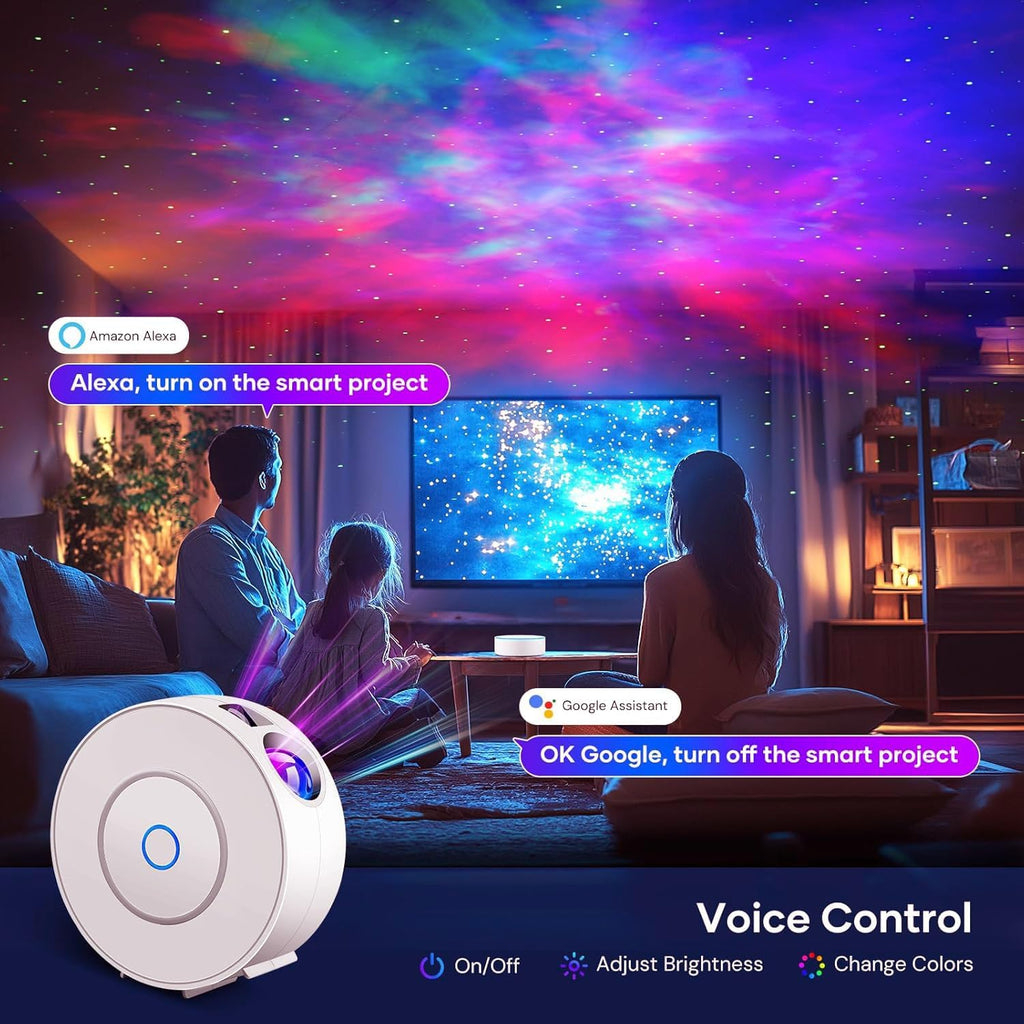 Galaxy Projector for Bedroom, Star Projector,Smart APP Memory Setting,Compatible with Alexa & Google Home, for Kids Adults Bedroom,Room Decor,Game Room,Party (Blue Star+Remote)