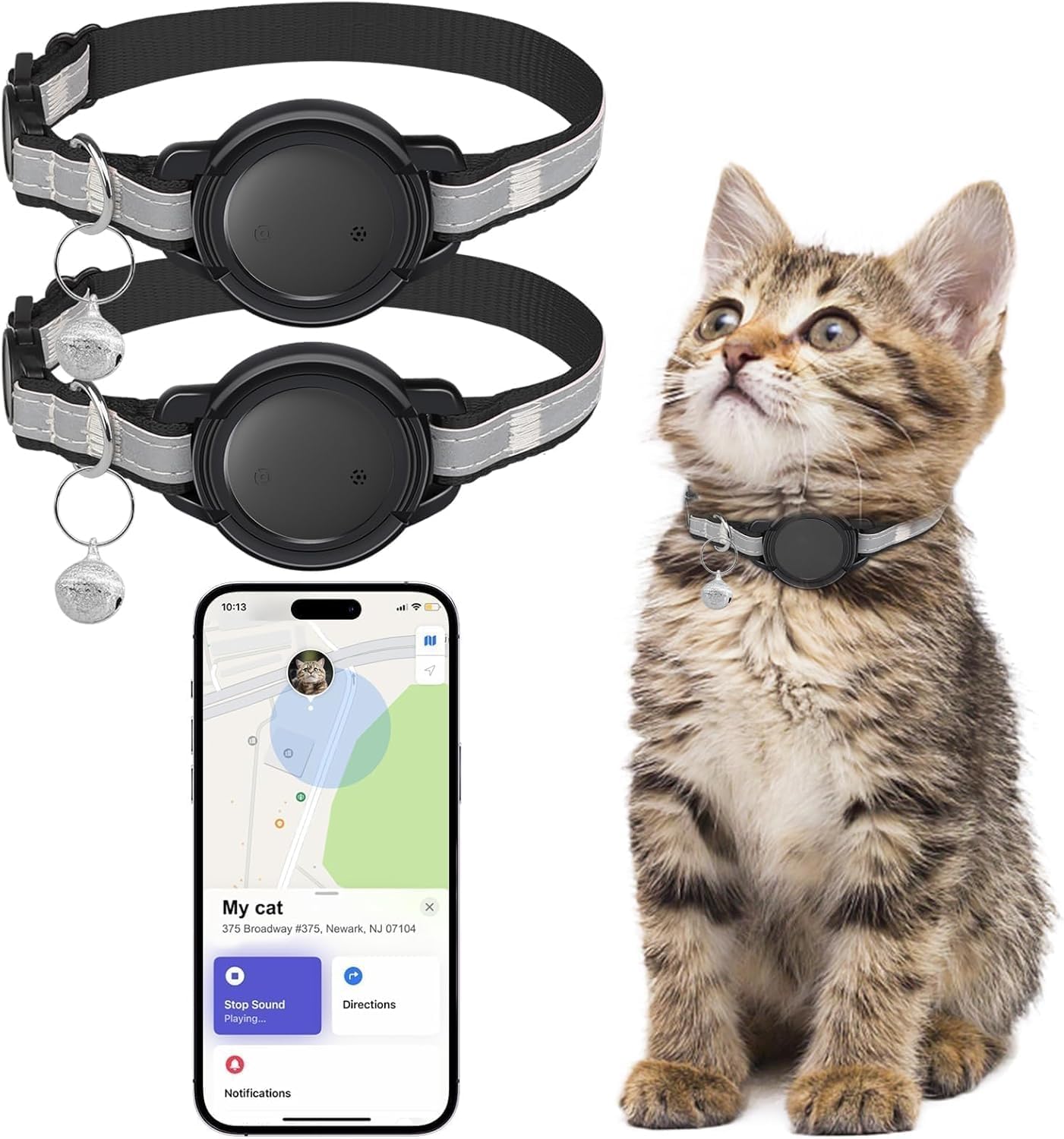 GPS Tracker for Cats, Mini GPS Cat Tracker, Smart Pet Activity Tracker, No Monthly Fee, Compatible with Apple Find My(iOS Only), Anti-Lost, Finder Tag for Vehicles, Pets, Kids, Items Gift (2 Pack)