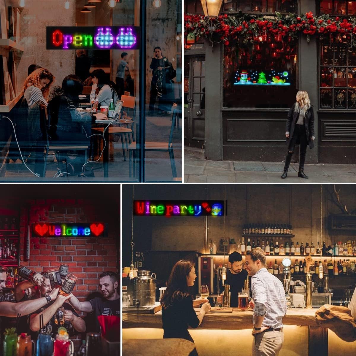 Programmable LED Sign for Business,Flexible Digital Sign,Scrolling LED Sign,Bluetooth APP,DIY Design Animations,Text, Graffiti,Colour (23''x5'')
