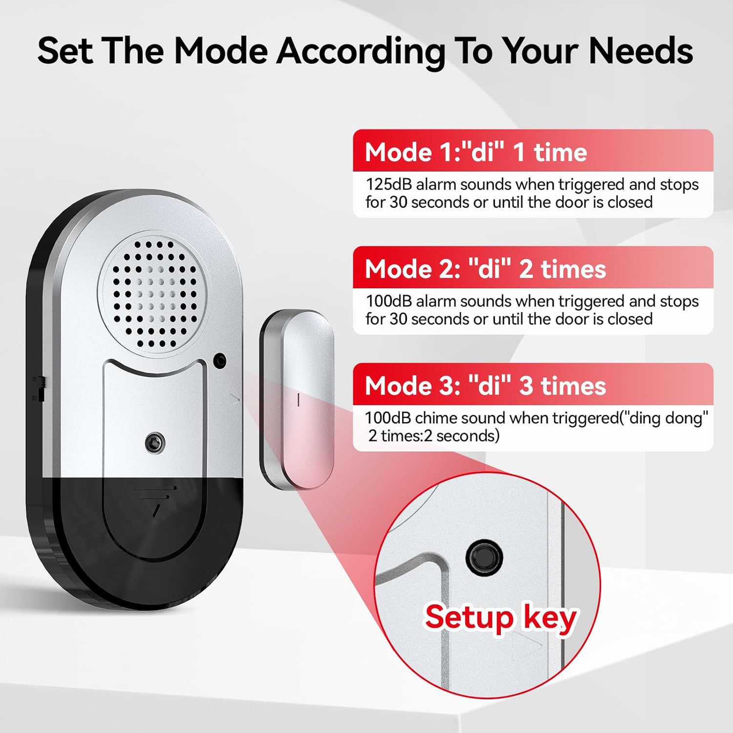 Sanjie Door Alarms When Opened,Door Window Alarm Sensors for Kids Safety/Home Security/Pool/Garage/Dementia/Toddler/Travel Security,Easy to Install,Volume Control/Loud Alert,Long Battery Life,3 Pack