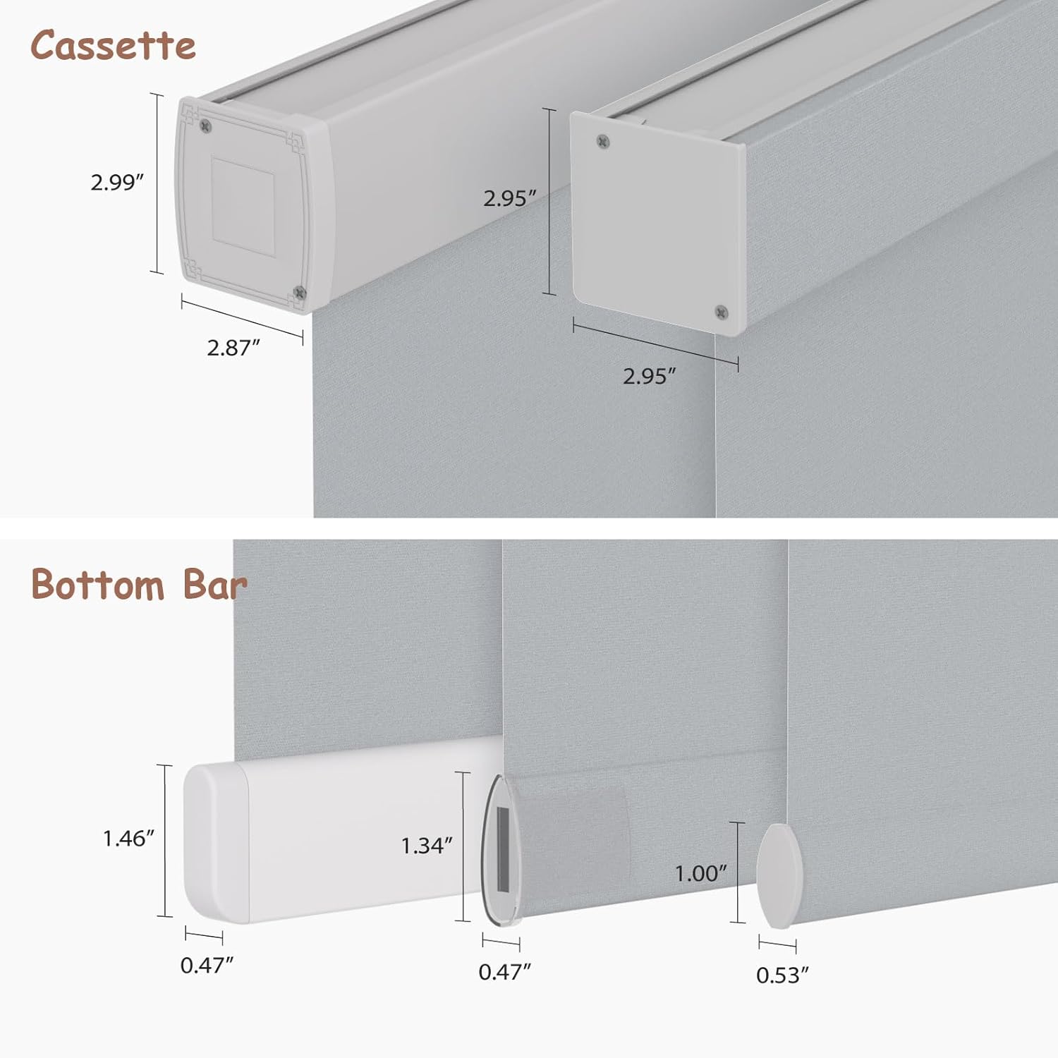 Motorized Roller Blinds with Remote, 100% Blackout Automatic Roller Shades for Bedroom, Bathroom, and Living Room, Customized Size, Morning Haze Gray