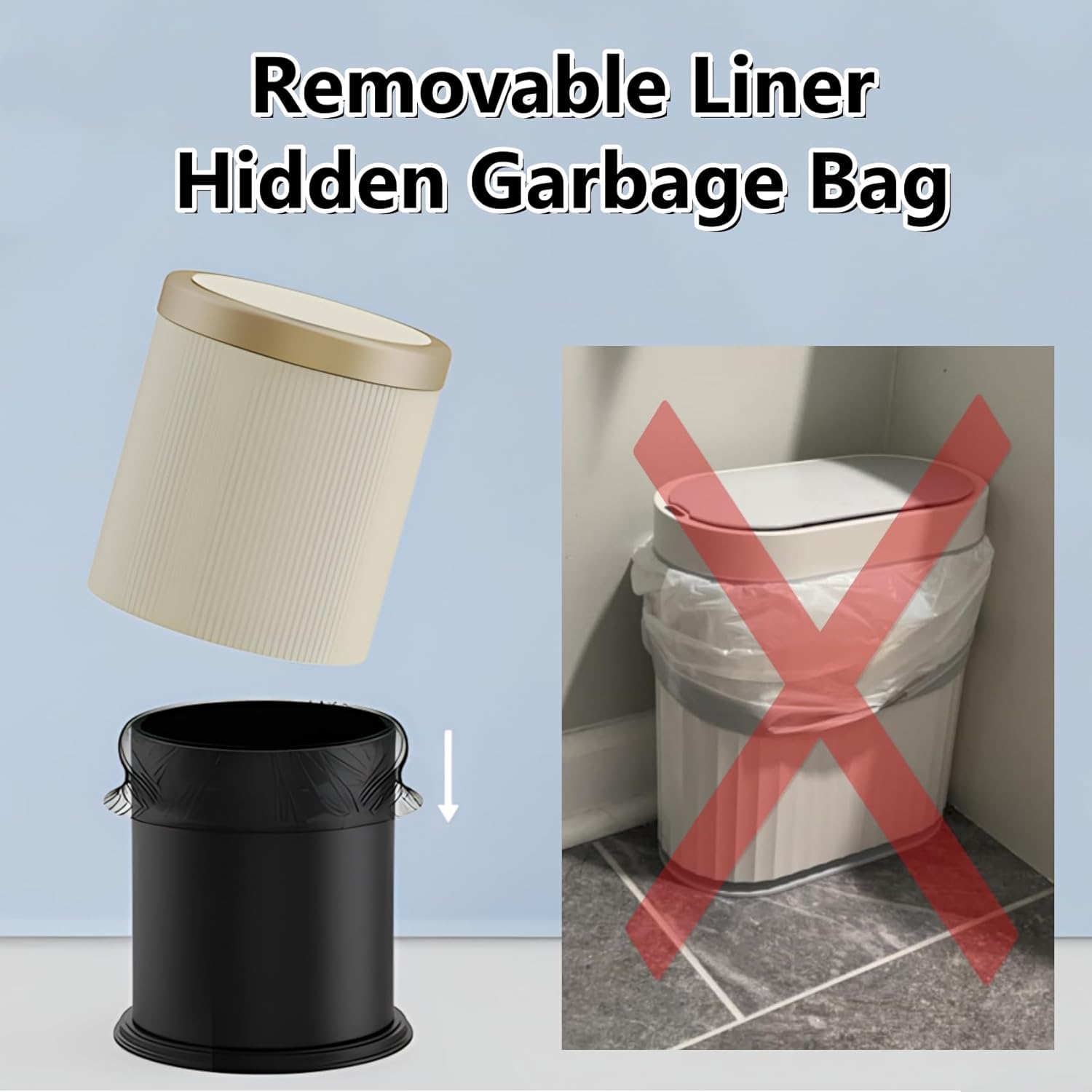 URALFA 2Pack Automatic Bathroom Trash Can, Touchless Motion Sensor Garbage Can with Lid, Smart Dog Proof Trash Bin, Plastic Wastebasket for Bedroom, Office, Living Room, 2.8 Gallon+3.7 Gallon (Green)