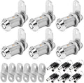 Cam Lock RV Storage Locks Keyed Alike, 1-1/8" Fits on 7/8" Max Door Thickness, RV Compartment Locks for Camper Trailer Locks with Keys (1-1/8 Inch 6Pack)