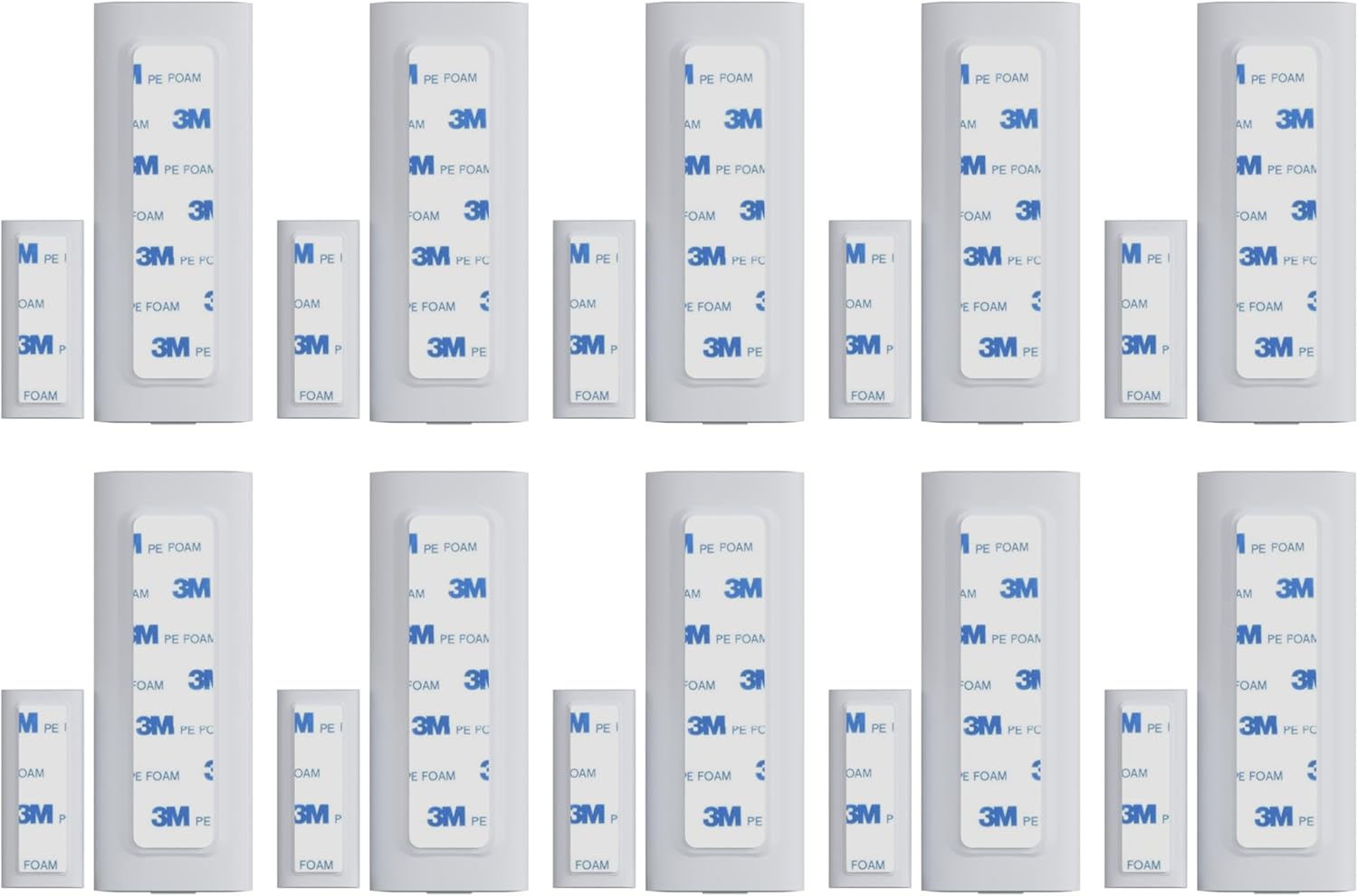 Contact Sensor Adhesive - Compatible with EUFY Sensor | Mounting Tape Replacement Pads | Works with Door, Window, Wall Alarm Sensors | Easy Mount, Peel and Stick (10 Pack - Small and Large)