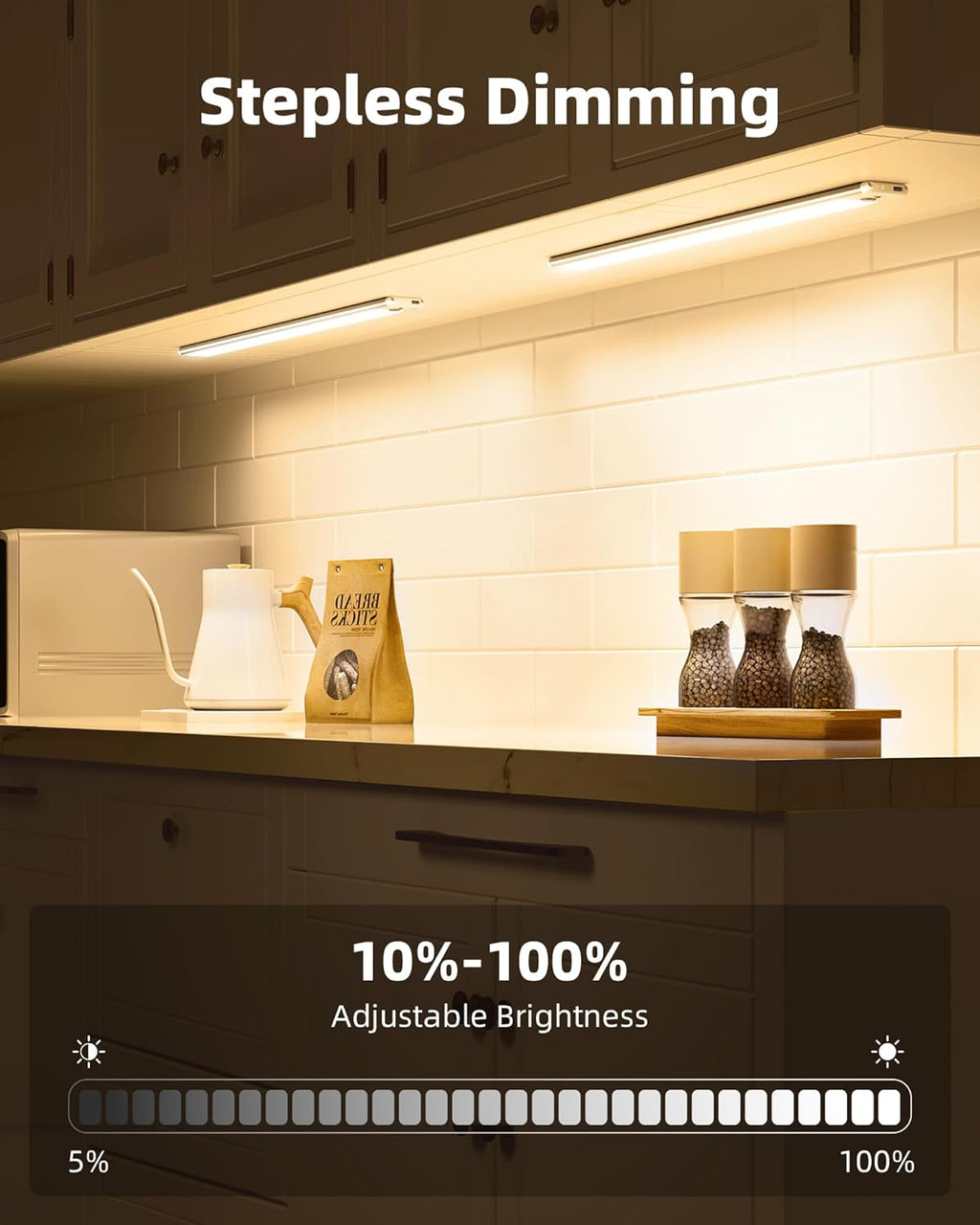 EZVALO Under Cabinet Lights, 14.5i'' Motion Sensor Light Indoor Dimmable, 4000mAh Rechargeable Closet Lights 3700K with Remote Control, Wireless Under Counter Light for Kitchen,Cabinet,Bedroom(4Pcs)