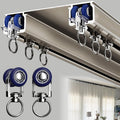 Double Curtain Track Ceiling Mounted, Heavy Duty Aluminum Sliding Rails for Curtains, Silent Double Curtain Track System for Drapes Room Dividers Living Room Bedroom (Champagne,5.1m(16.7ft))