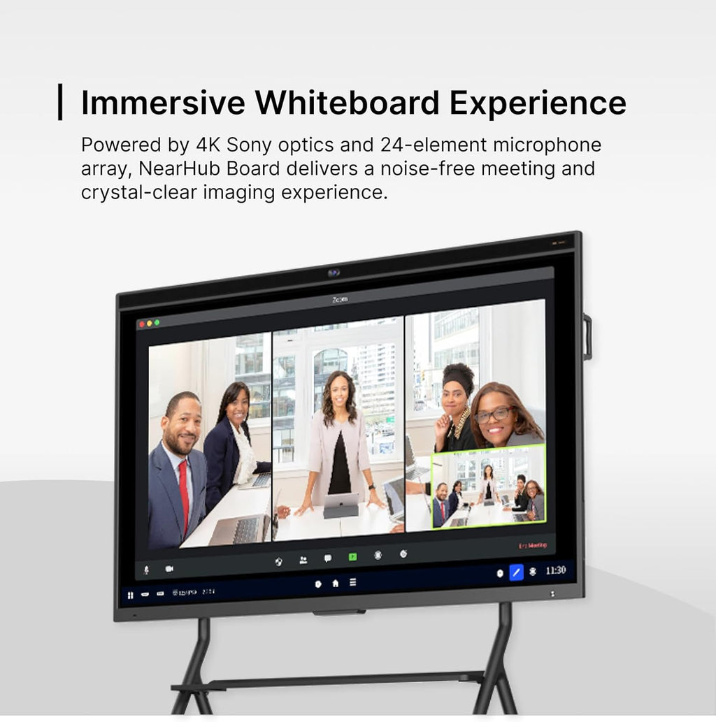 NearHub 75'' Interactive Smart Whiteboard,AI -Powered 4K Camera,MEMS 24-mic Array with Noise Reduction,All-in-One Whiteboard for Hybrid Collaboration with AndriodOS & Open App Ecosystem (Board+Stand)