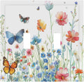 Decorative Light Switch Cover Plate Rustic Wildflower Blue Pink Floral Butterfly 2 Gang Outlet Covers Double Toggle Wall Plates for Electrical Outlets Switch Plate Covers for Home Decor