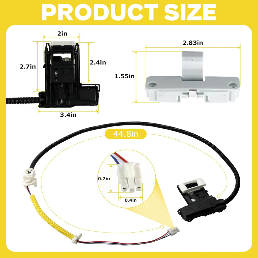 WTW5000DW1 WTW5000DW2 WTW5000DW3 Washer Lid Lock for Whirl-pool,May-tag,Ken-more Washer,W11307244 W10682535 Washer Lid Lock Assembly with W10837741 Washer Lid Strik by TOMOON