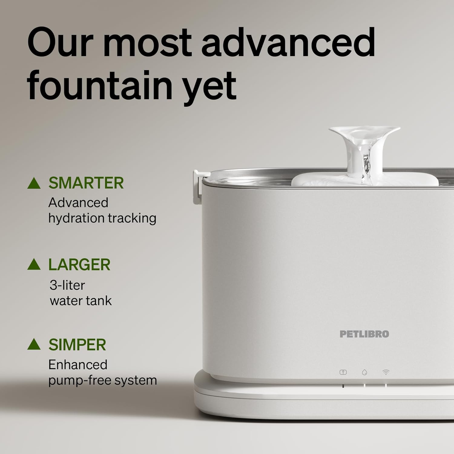 PETLIBRO Upgrade Cat Water Fountain Stainless Steel Tray, Dockstream 2 Cat Fountain Indoor, 3L/101oz Auto Cat Fountains for Drinking, App Monitoring Pet Water Fountain Dog, 5G WiFi Cat Water Dispenser
