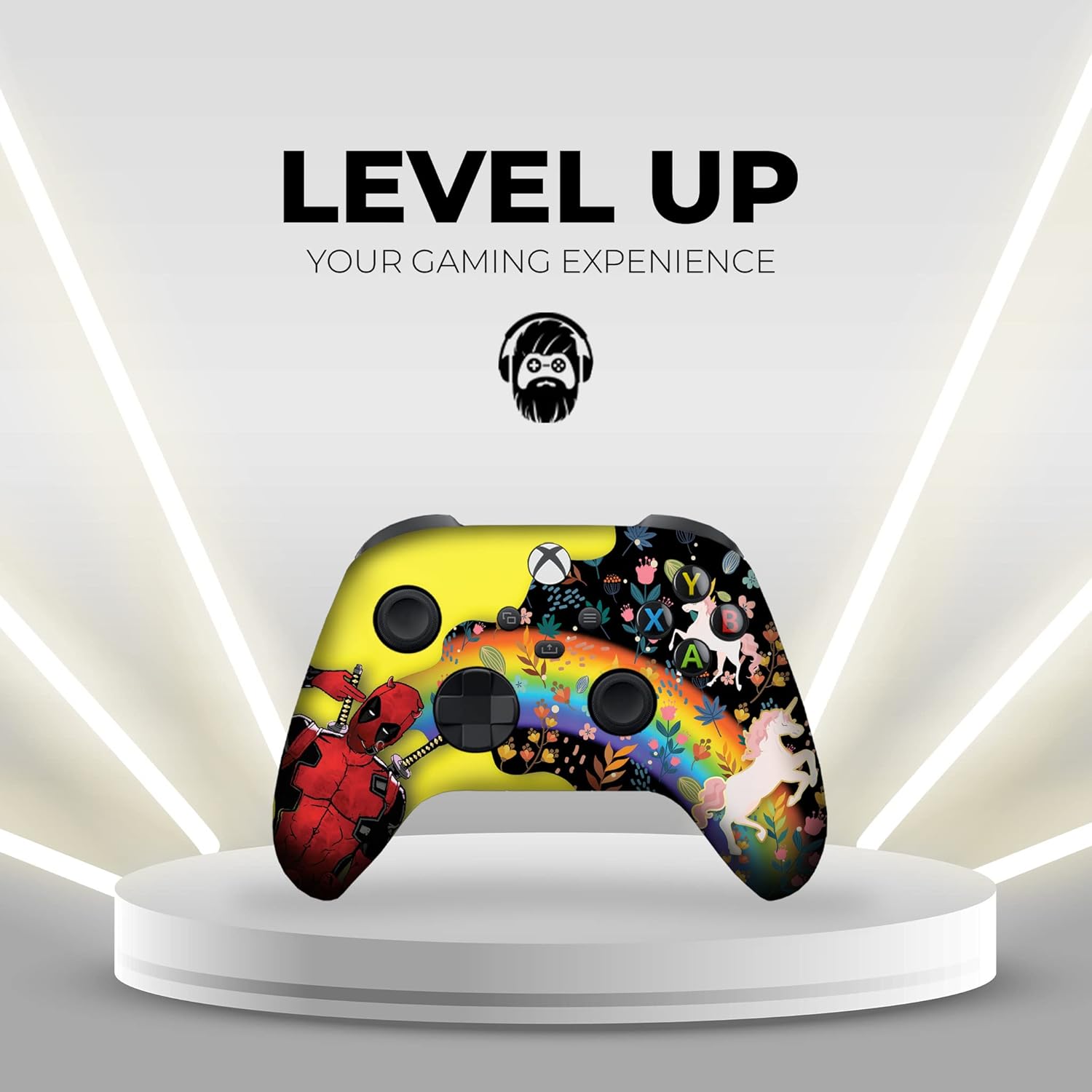 DreamController Deaddpool & Unicorn Custom X-box Controller Wireless compatible with X-box One/Series X/S Proudly Customized in USA with Permanent HYDRO-DIP Printing (NOT JUST A SKIN)