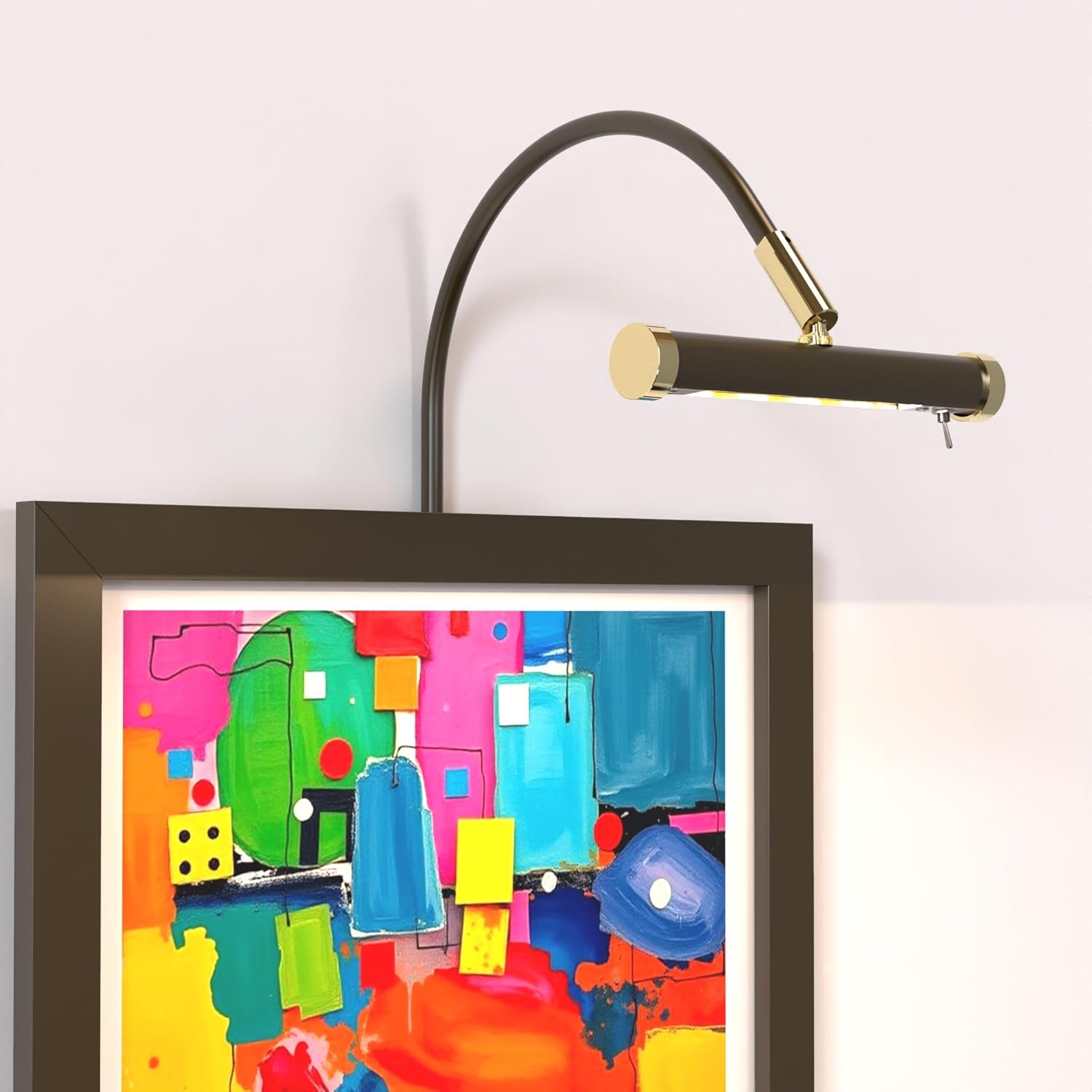 Cocoweb 6 Inch Tru-Slim Mahogany Bronze Picture Light - LED, 2700K, Adjustable Arm, Plug-in, Toggle Switch, Sleek and Compact Design