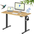 FLEXISPOT EN1 Bamboo Standing Desk, 48 x 24 Inches Whole-Piece Electric Height Adjustable Desk (Black Frame + Bamboo Top, 2 Packages)