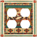 Decorative Outlet Covers Native American African Afro 2 Gang Wall Plate Double Duplex Light Switch Cover Switch Plate Covers Faceplate for Home Bedroom Decor
