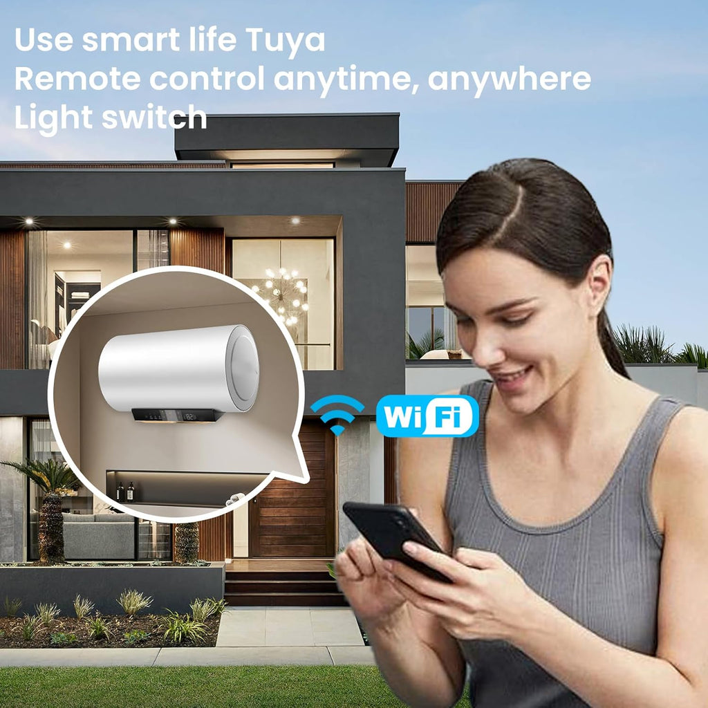 Smart Light Switch 20A 118X72X34MM Need Neutral Wire,2.4GHz Wi-Fi Touch Switch,Work with Smart Life/Tuya App, Compatible with Alexa and Google Home, White 1 Gang