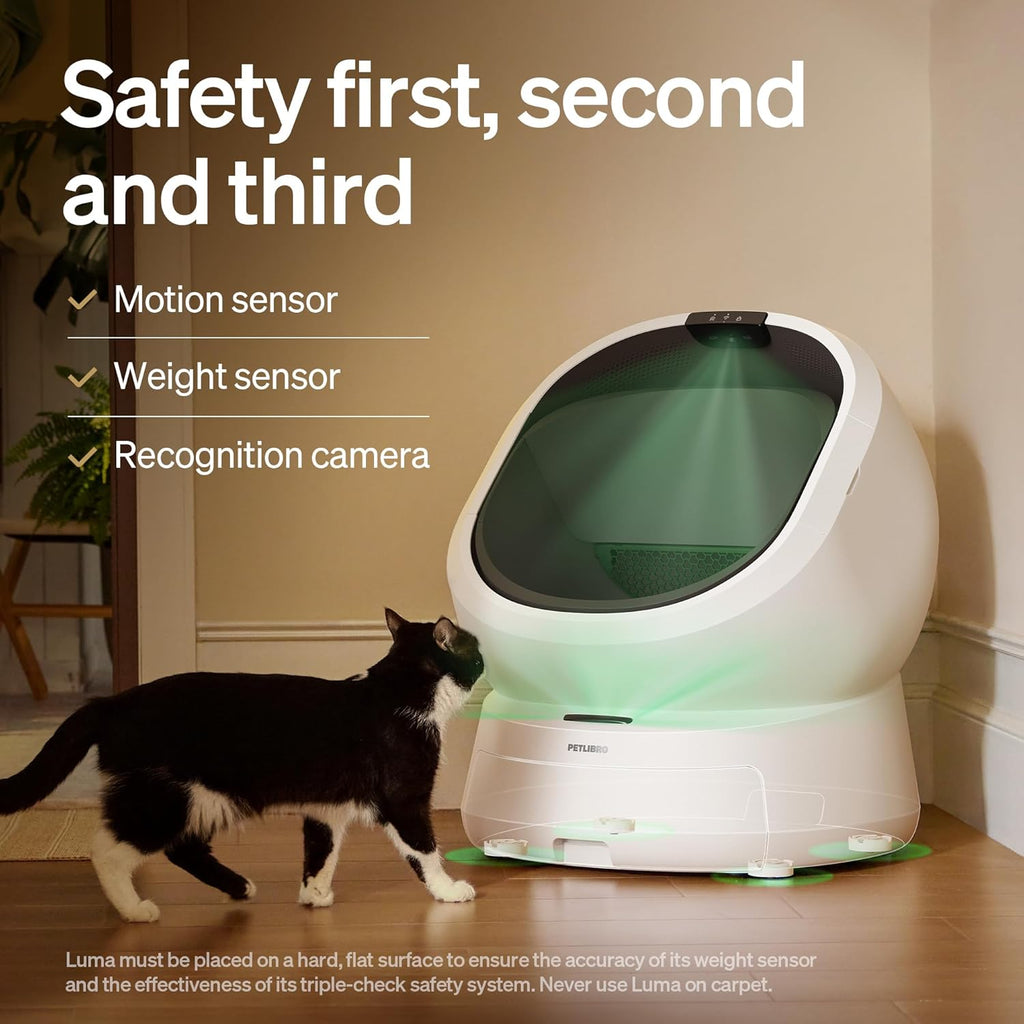 PETLIBRO Luma Automatic Cat Litter Box AI Waste Analysis, Open-Top Self Cleaning Litter Box, in-App Usage Tracking Multi-Cat Recognition, Triple Safety Protection Odor Control LitterBox