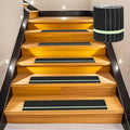 10-Pack Anti Slip Traction Tape 24" x 6" Best Grip Tape Grit with 12mm/0.47" Glow in Dark Stripe High Traction Friction Abrasive Adhesive for Indoor/Outdoor Stairs[Black+Green]