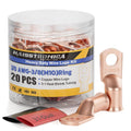 haisstronica 10pcs 2/0 AWG - 3/8"(M10) Battery Cable Lugs, Heavy Duty Copper Wire Lugs with 10pcs 3:1 Adhesive Heat Shrink Tubing, 00 Gauge Copper Lugs, Battery Terminal Connector, Battery Cable Ends