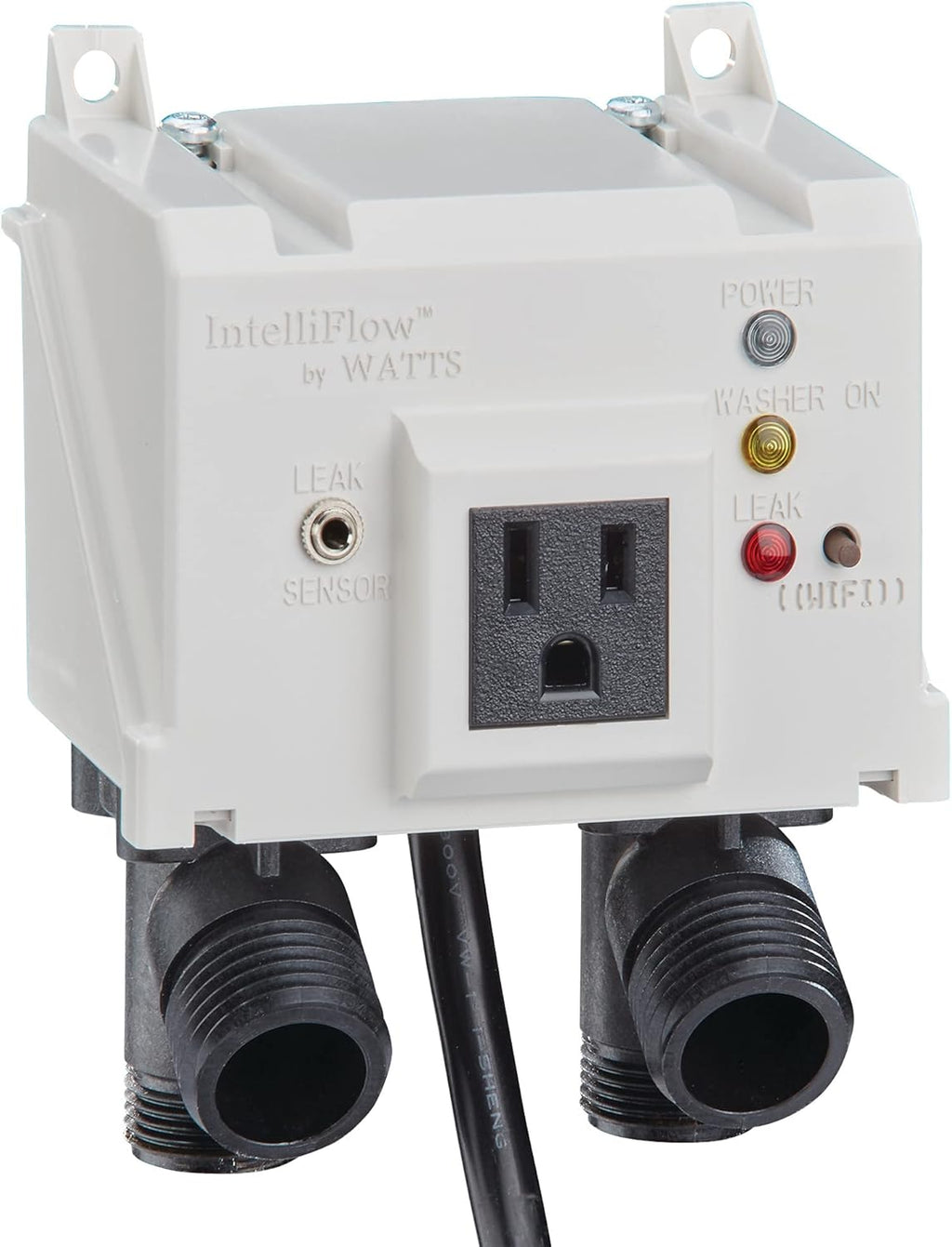 Watts A2C-SC Series Intelliflow 1/2" Washing Machine Smart Water Shutoff Valve with Leak Sensor, Inlet Adapters, Without Wall Box, Automated Flood Detection with Real-Time Text and E-Mail Alerts