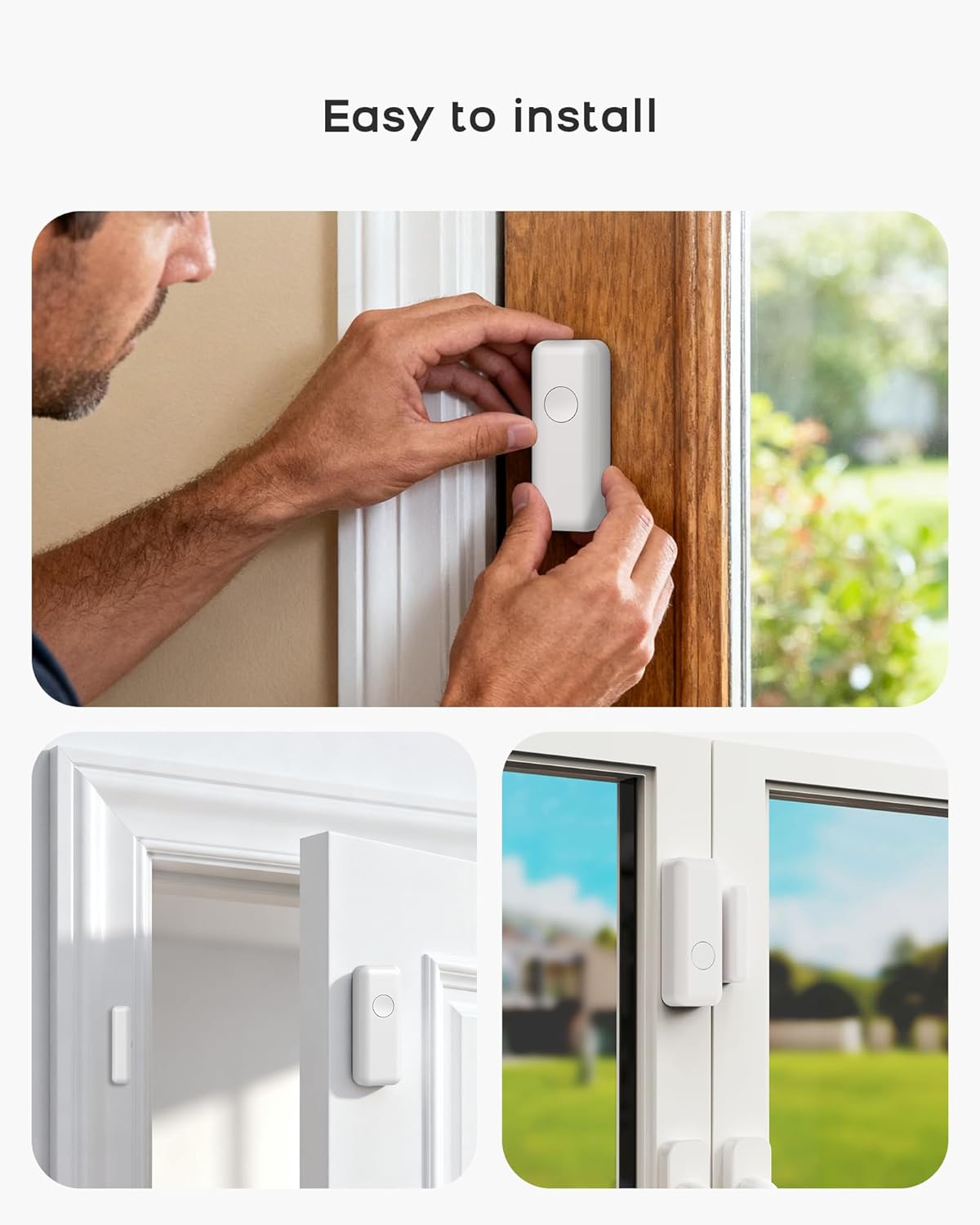 WiFi Door Alarm System, Wireless Alarm System 5 Piece Kit with Phone APP Alert Alarm Siren Door Window Sensor Motion Sensor Compatible with Alexa No Contract Ideal for Home