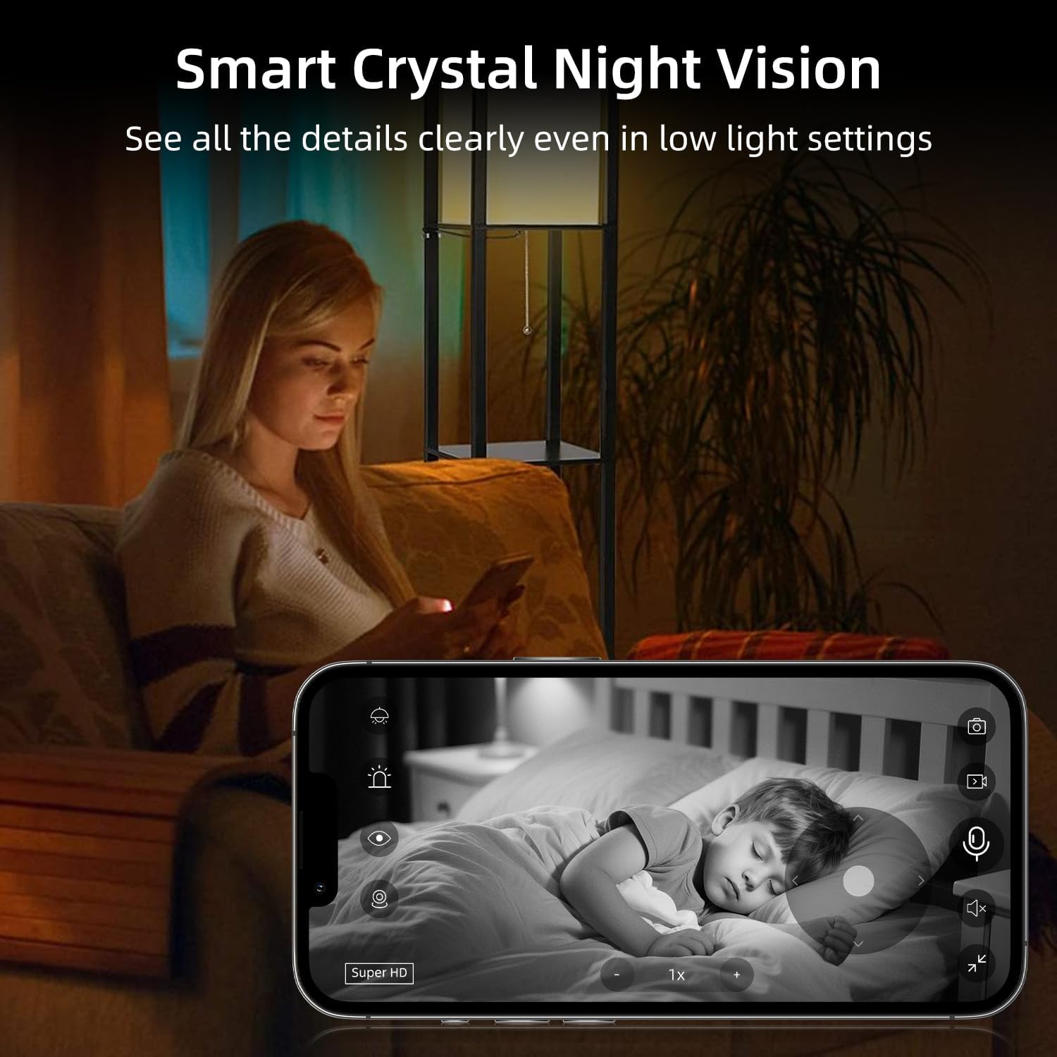 2K Indoor Security Camera, 360° WiFi Cameras for Home Security, Baby/Pet Camera with Phone App, One-Touch Call, Auto Tracking, IR Night Vision, Motion Detection, 2.4Ghz WiFi (2 Pack)