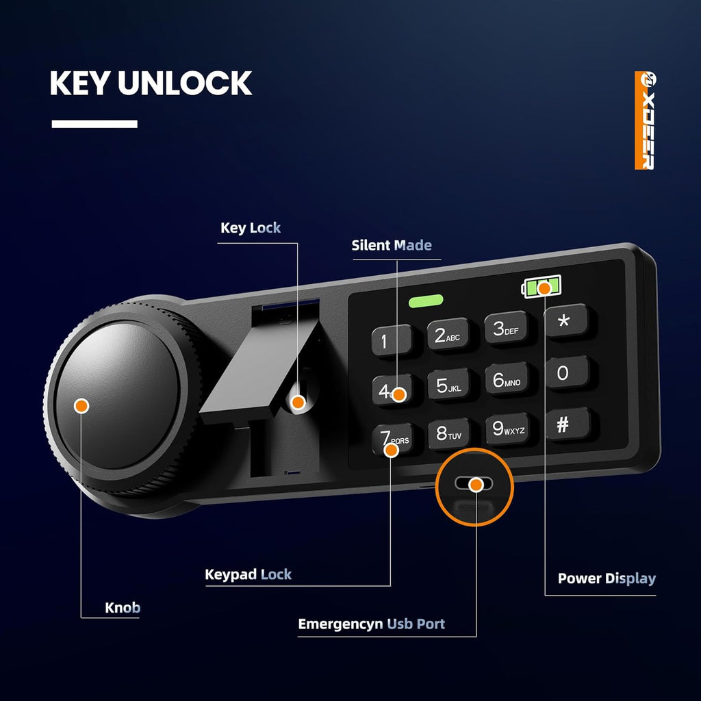 XDeer Biometric Safe Box, Quick-Access Security Safe Box with Upgraded Fingerprint, Steel Handgun Safe Lock Box for Kid/Home/Office (0.78 Cu.Ft【NO FPR】)