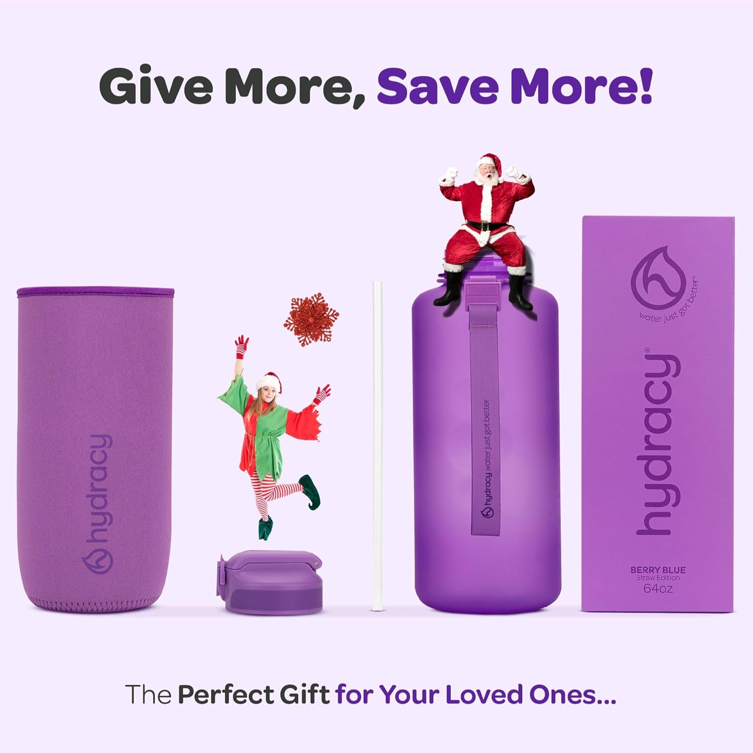 Hydracy Water Bottle with Time Marker -Large BPA Free Water Bottle & No Sweat Sleeve -Leak Proof Gym Bottle with Fruit Infuser Strainer & Times to Drink -Ideal for Fitness Sports & Outdoors