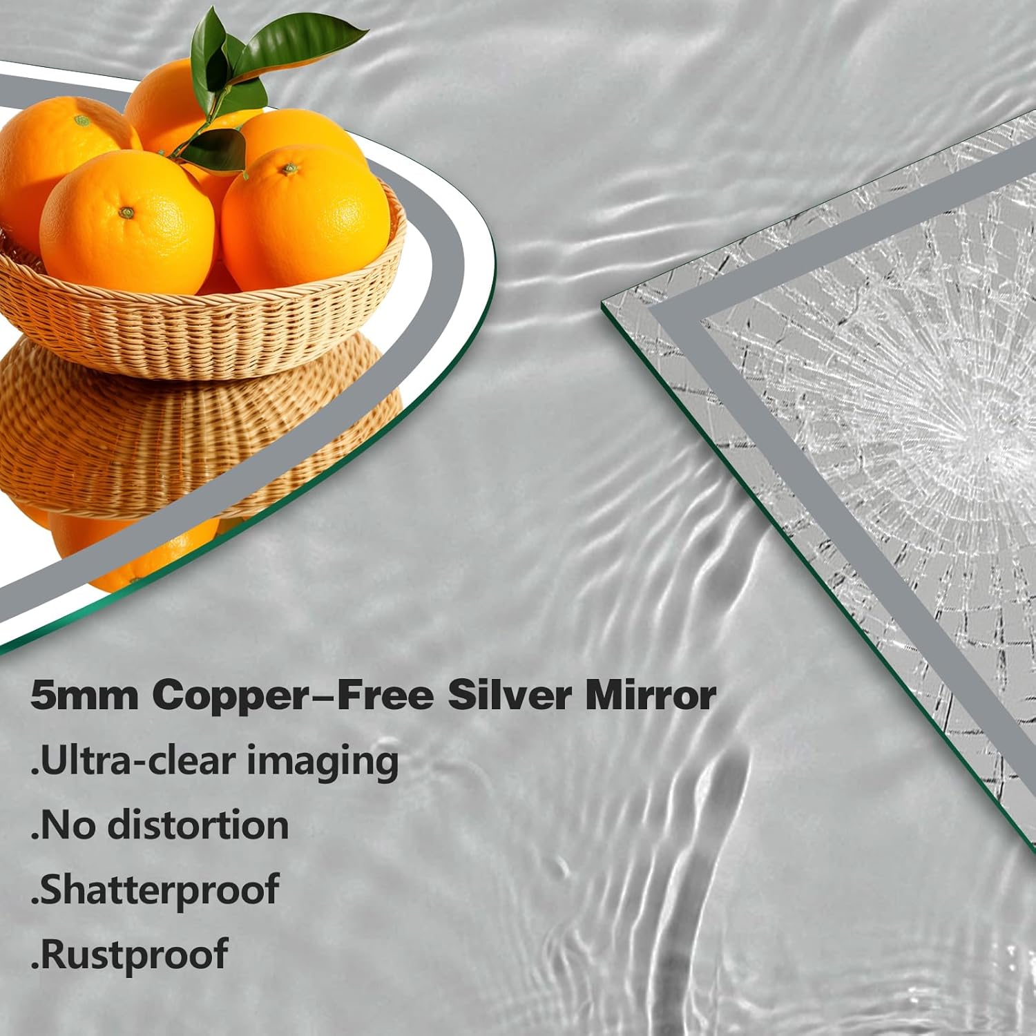 Niccy Half Moon Led Mirror for Bathroom, 44" Semi Round Backlit Mirror for Wall Lighted Mirror with Frameless 3 Color, Defogger, Explosion-Proof, HD Glass and IP65 Vanity Mirror