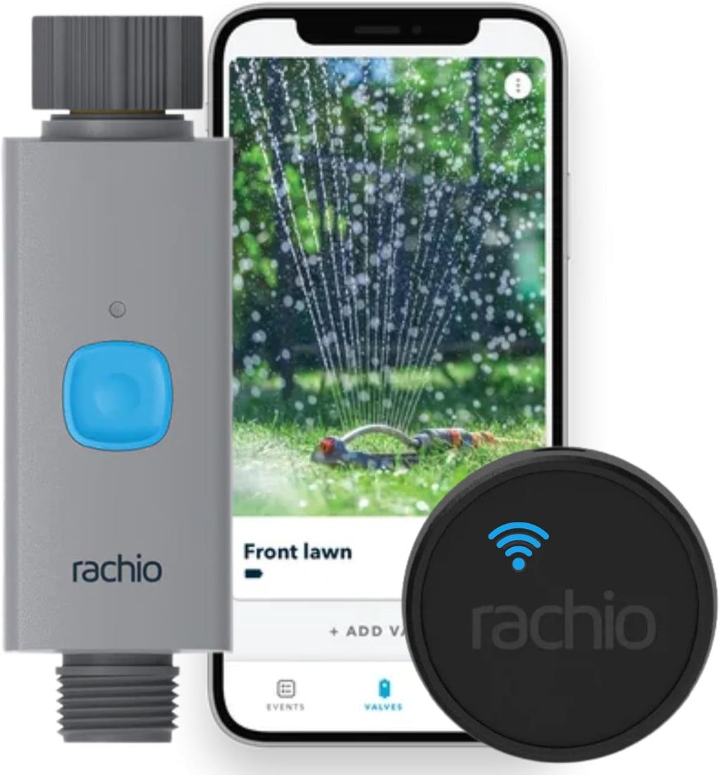 Rachio Smart Hose Timer (1 Valve + 1 WiFi Hub) – App-Controlled Outdoor Faucet Timer, Quick Install & Scheduling, Expandable System