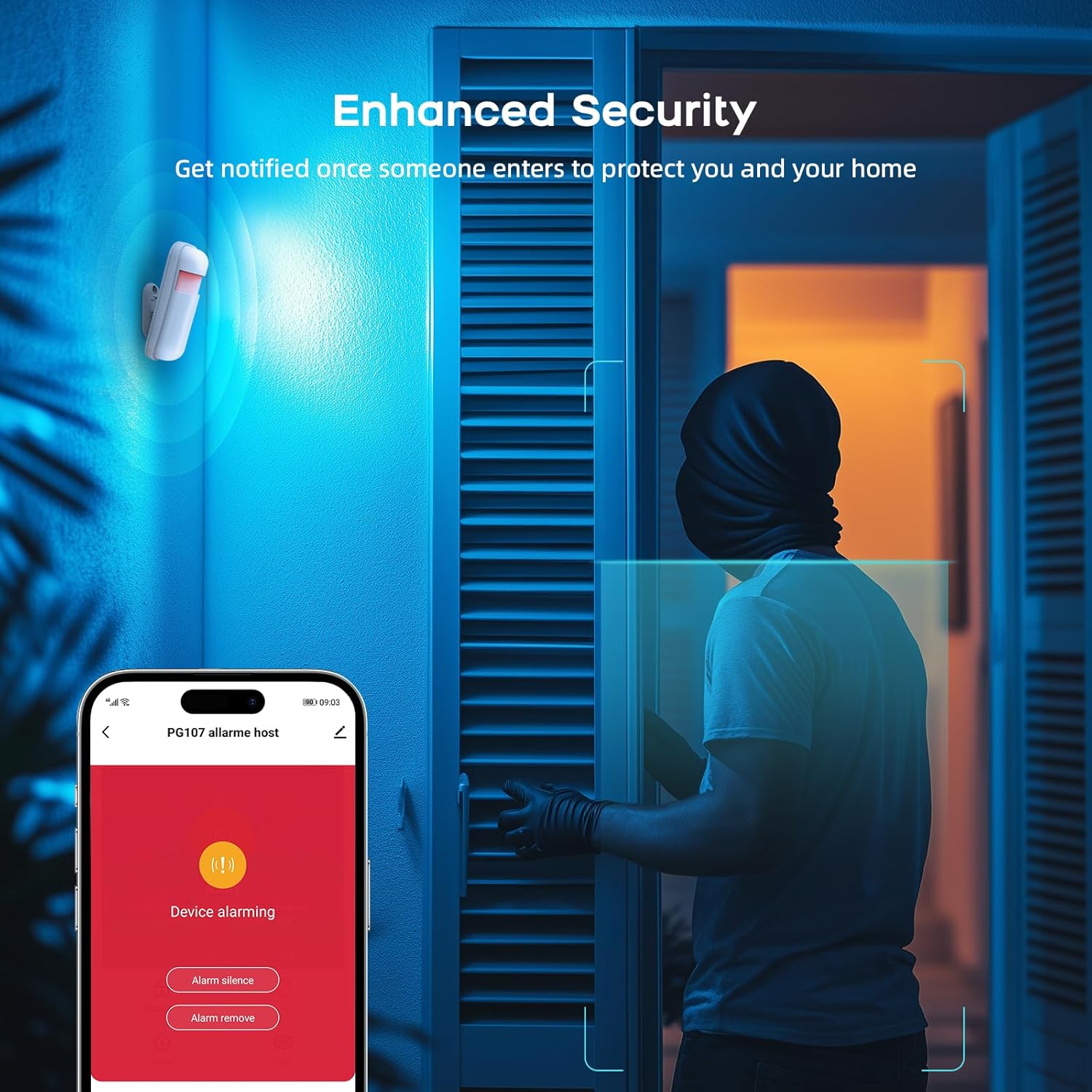 LWOHSI Home Security Systems,Wireless 4.3" Fulltouch Screen Home Alarm Kits with 2MP HD Security Camera,GSM 4G /Tuya APP Real-Time Alerts,Door Sensors,SOS,Work with Alexa&Google for Villa,Apartment