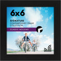 Americanflat 6x6 Picture Frame with Shatter-Resistant Glass - Signature Collection - Gallery Style Frames Made of Engineered Wood - Square Frame for Tabletop and Wall Display - Black