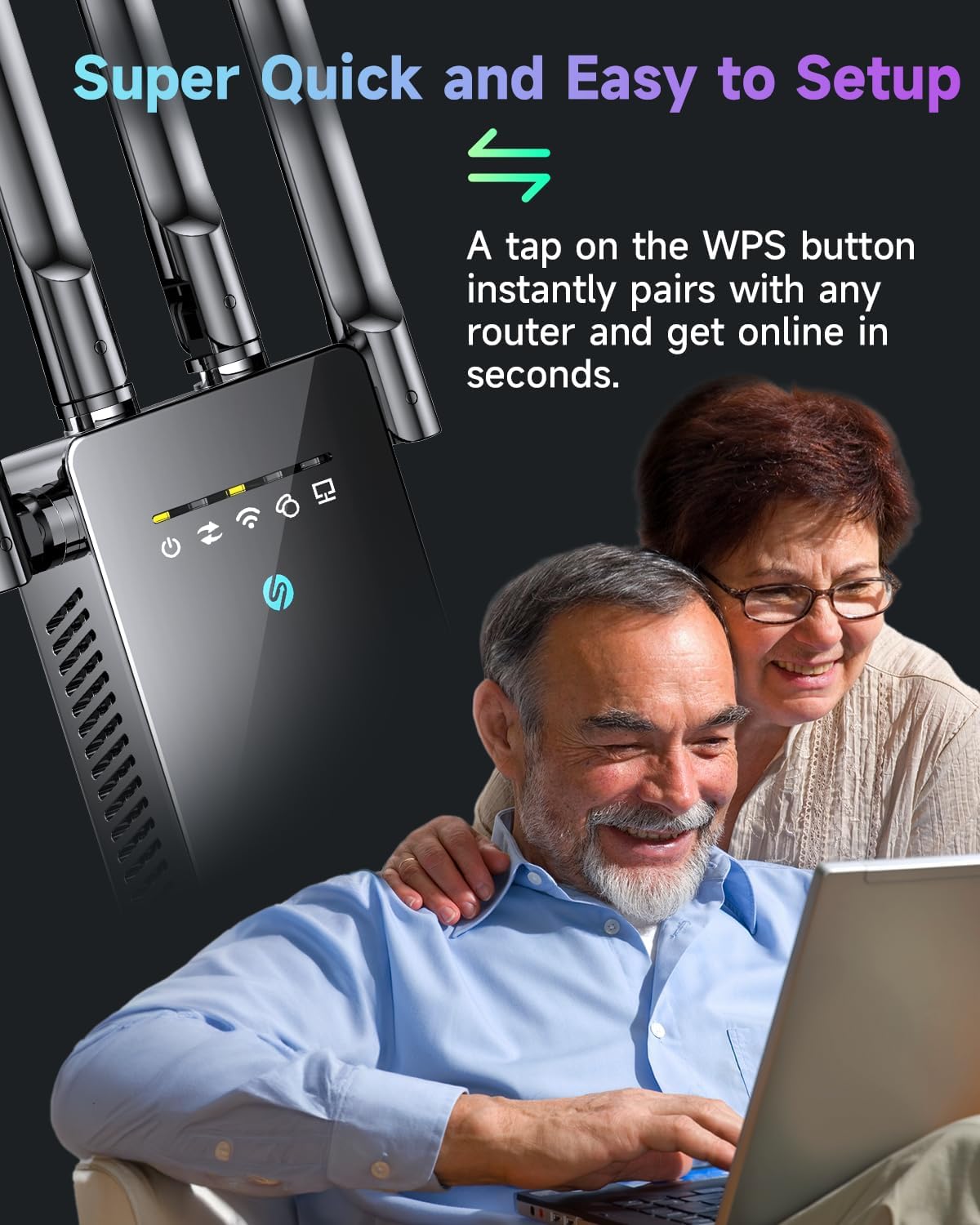 2026 WiFi Extender, WiFi Signal Booster Cover up to 14770 sq.ft for Home, New Gen 6X Faster Internet Extender WiFi Booster w/Ethernet Port, Wireless WiFi Repeater Works with 99% Router, Easy Setup