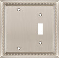 Henne Bery Sunken Pearls Heavy Duty Decorative Wall Plate Switch Plate Outlet Cover (Blank/Toggle, Satin Nickel)