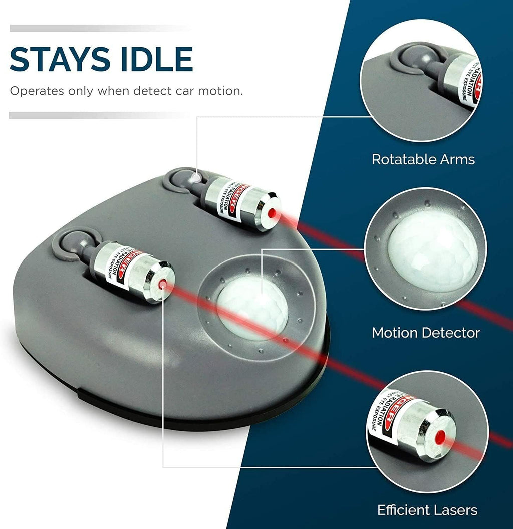 ZONETECH Garage Parking Assist Dual Laser Guide - High-Tech Professional 360 –Degree Adjustable to Wider Angles, Sensor with AC Adapter and Battery Backup for Car/Automotive