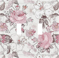 Decorative Switch Plates Modern Watercolor Flower Pink White Wildflower 2 Gang Double Toggle Wall Plate Outlet Light Switch Cover Electrical Faceplate for Bedroom Home Decor