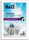 Americanflat 8x12 Picture Frame with Shatter-Resistant Glass - Signature Collection - Gallery-Style Frames Made of Engineered Wood - Photo Frame for Tabletop and Wall Display - White