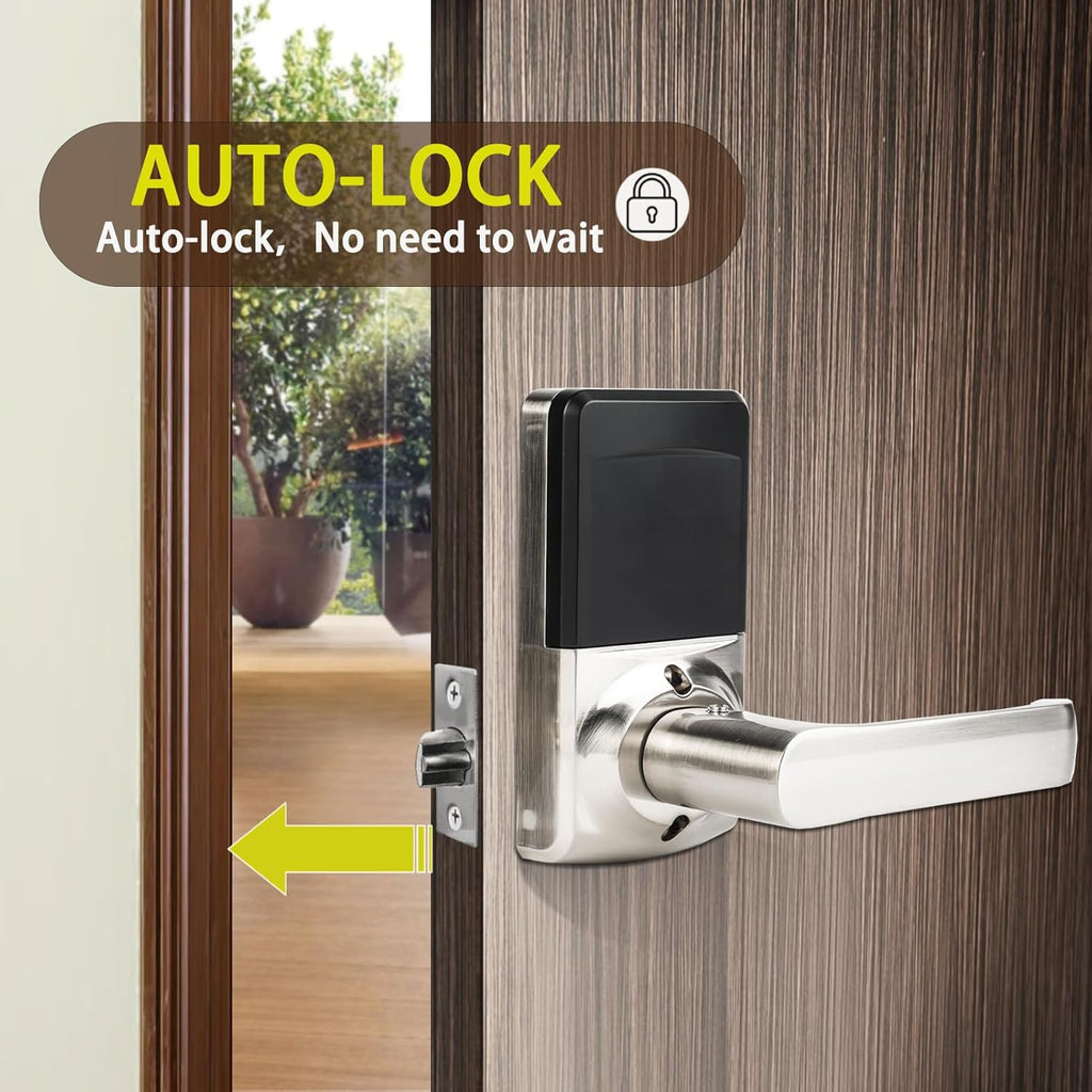 Cielsa Dawn Electronic Door Lock with Door Handle,Keypad Door Lock with Handle,Smart Locks for Front Door Keyless Entry Digital Knob with Code-Fob-Key(Brushed Nickel,1pack)