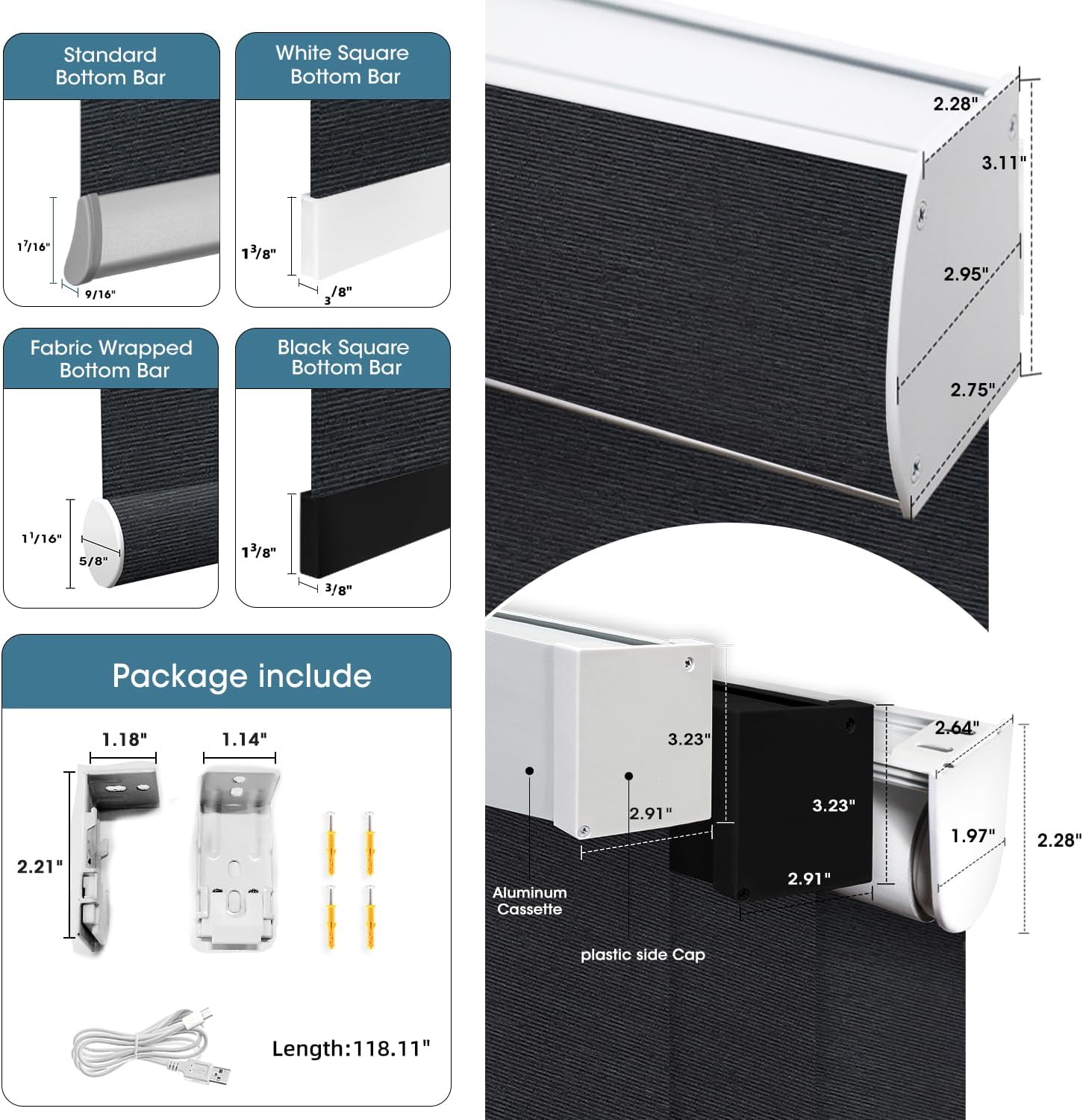 SmartWings Motorized Light Filtering Roller Shades 60% Blackout Custom Size, Rechargeable Battery, Works with Matter/Apple HomeKit, Alexa, Thread/Zigbee, Remote Optional, 60% Twilight Obsidian