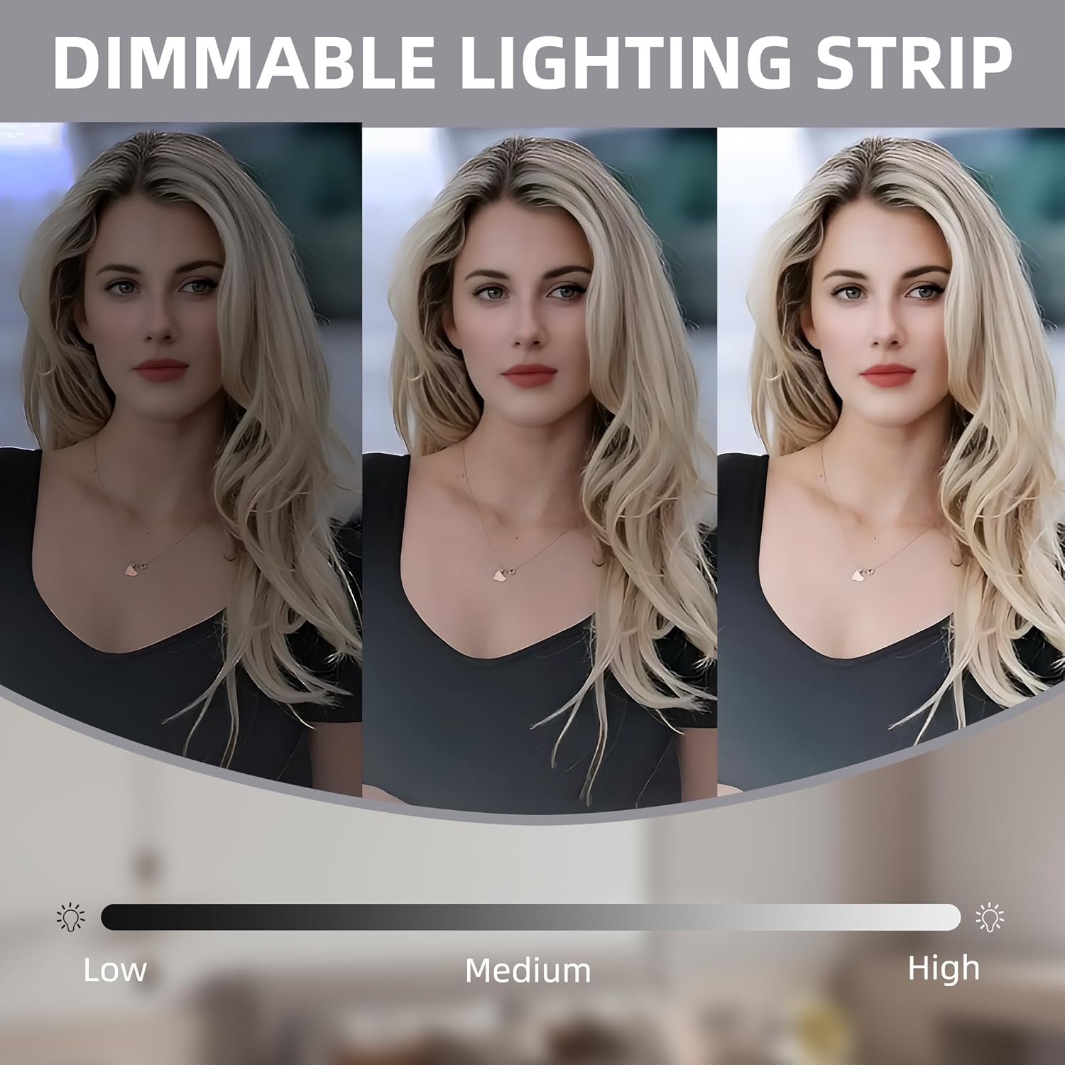 VANITII Vanity Mirror with Lights LED Lighted Makeup Mirror with Magnification 9”x12” Hollywood Mirror 3 Color Lighting 360 Rotation Smart Touch Control for Desktop Dormitory Bedroom