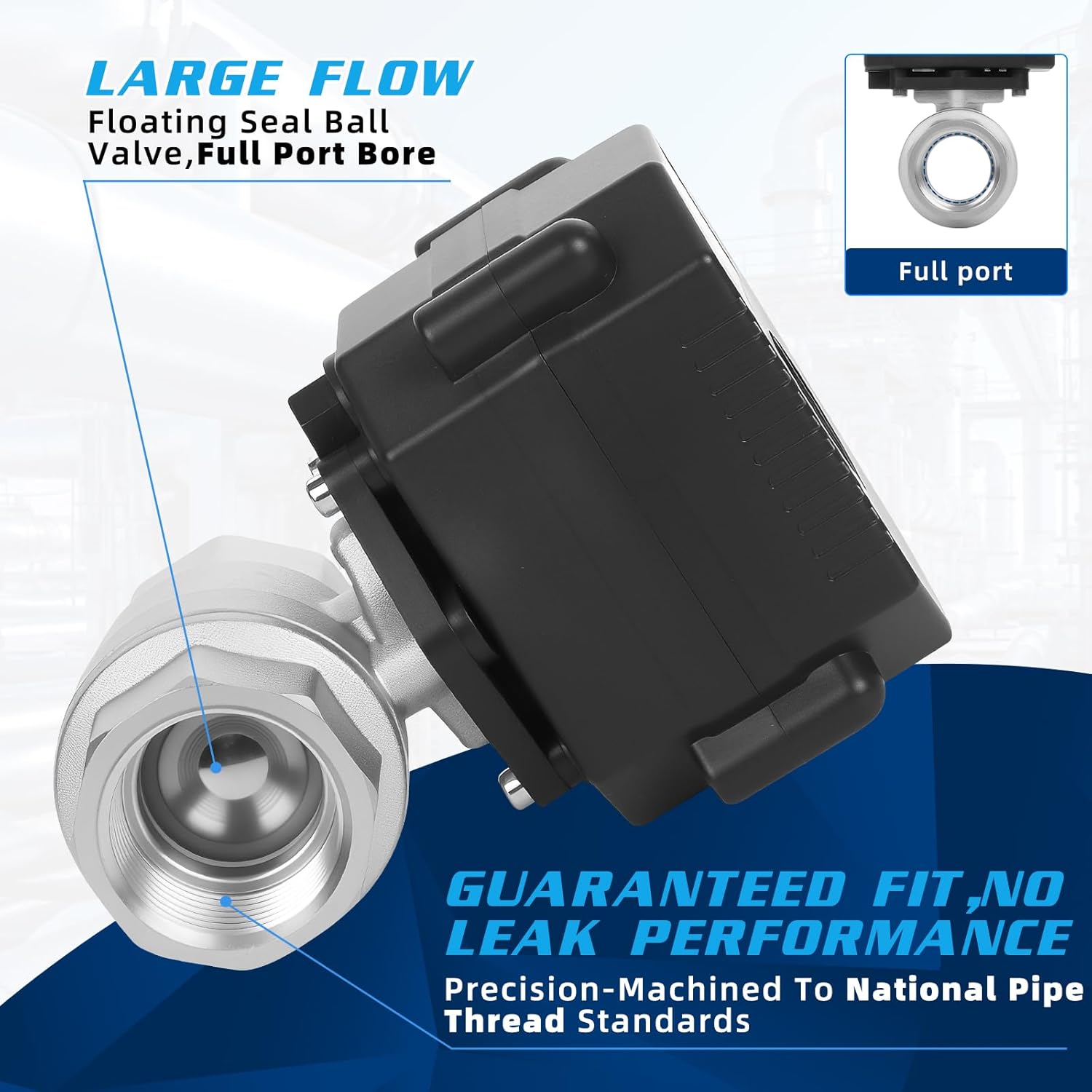 3/4" Motorized Ball Valve 30 Pack - 9-24V AC/DC Electric Water Valve with Full Port,2 Wire Auto Return Motorized Electrical Ball Valve,Stainless Steel