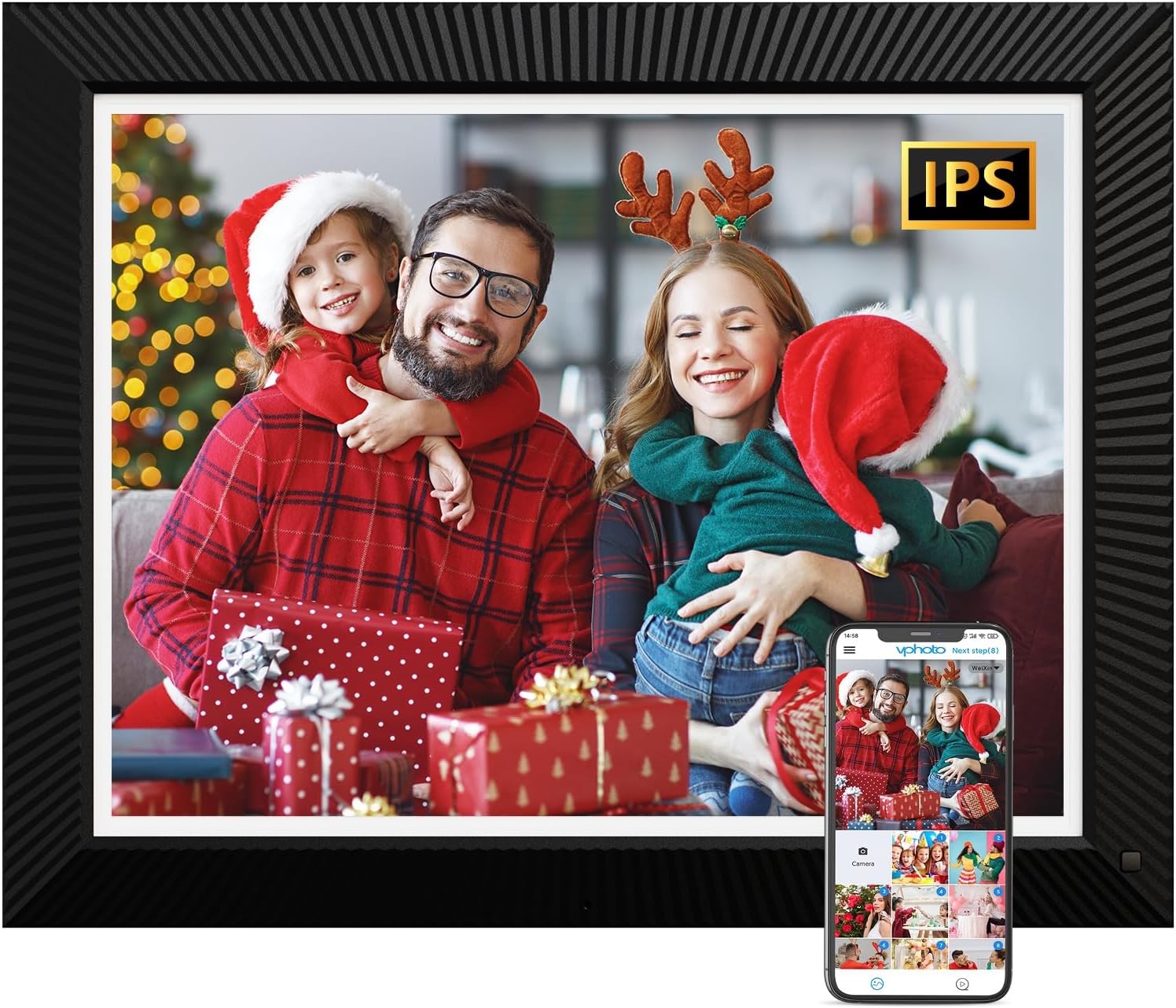 Large Digital Photo Frame 16.2"-Digital-Picture-Frame - 32GB Dual-WiFi Digital Frame, No Touch Screen, Slideshow, Load Photo Video from Phone via APP Email, Free Cloud Storage, Gift for Mom Dad