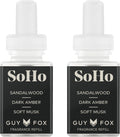 Pura & Guy Fox Home Scent Refill - Smart Air Diffuser - Up to 120-Hours of Luxury Fragrance per Refill - Home Essential - Clean & Safe Diffuser Fragrance - 2 Pack, SoHo