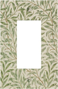 Decorative Outlet Covers Vintage Morris Willow Leaf Green Leaves 1 Gang Single Decora GFCI Device Light Switch Covers Plate 1 Rocker Wall Plate Jumbo Switch Cover Plate for Home Decor
