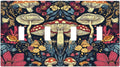 Light Switch Cover Plate Coloful Red Yellow Orange Magical Mushroom Forest 4 Gang Quad Toggle Wall Plate Electrical Outlet Cover Decorative Switch Plate Covers for Bedroom Home Decor