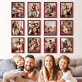 Renditions Gallery Set of 12, 8X10 Custom Photo Prints with Real Wood Picture Frames. Create Personalized Photos with Peel & Stick Photo Frames. Red Frame