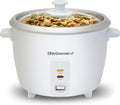 Elite Gourmet ERC-003X Electric Rice Cooker with Automatic Keep Warm Makes Soups, Stews, Grains, Hot Cereals, 6 Cups Cooked (3 Cups Uncooked), White