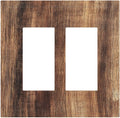 Decorative Outlet Covers Vintage Rustic Brown Wood Grain 2 Gang Double GFCI Rocker Electrical Wall Panels Light Switch Cover Plate for Bedroom Farmhouse Decor