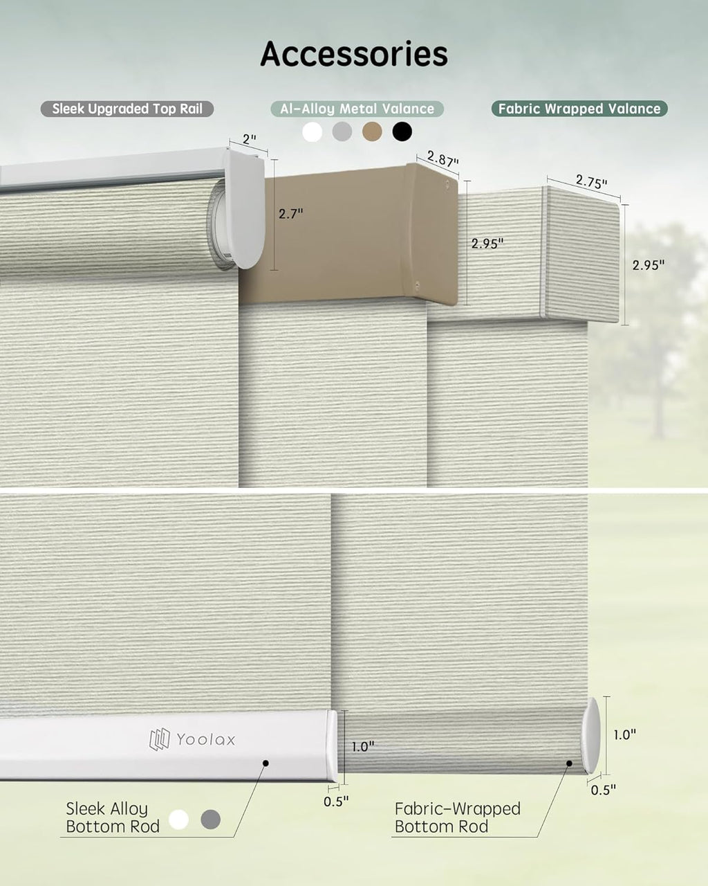 Yoolax Motorized Blinds with Remote, Blackout Smart Blinds for Windows Motorized Roller Shades, Automatic Window Shades Compatible with Alexa Custom Size (Blackout-Fabric Beige)