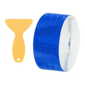 PATIKIL 2 Inch x 82 ft Reflective Tape, 1 Roll Waterproof Self Adhesive High Visibility Caution Warning Safety Tape Reflector with Scraper for Trucks Trailers Cars, Blue